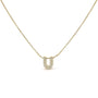 Collar con colgante de inicial A-Z estilo burbuja con detalle de diamante en oro amarillo de 10K, foto 7
