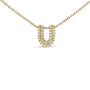 Collar con colgante de inicial A-Z estilo burbuja con detalle de diamante en oro amarillo de 10K, foto 33