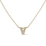 Collar con colgante de inicial A-Z estilo burbuja con detalle de diamante en oro amarillo de 10K, foto 6