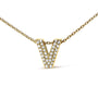 Collar con colgante de inicial A-Z estilo burbuja con detalle de diamante en oro amarillo de 10K, foto 32