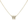 Collar con colgante de inicial A-Z estilo burbuja con detalle de diamante en oro amarillo de 10K, foto 5