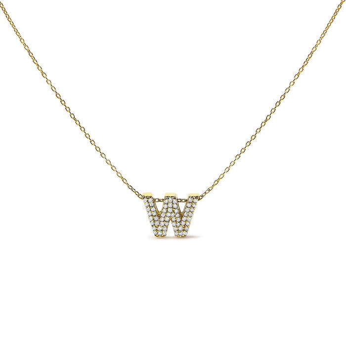 Collar con colgante de inicial A-Z estilo burbuja con detalle de diamante en oro amarillo de 10K, foto 5