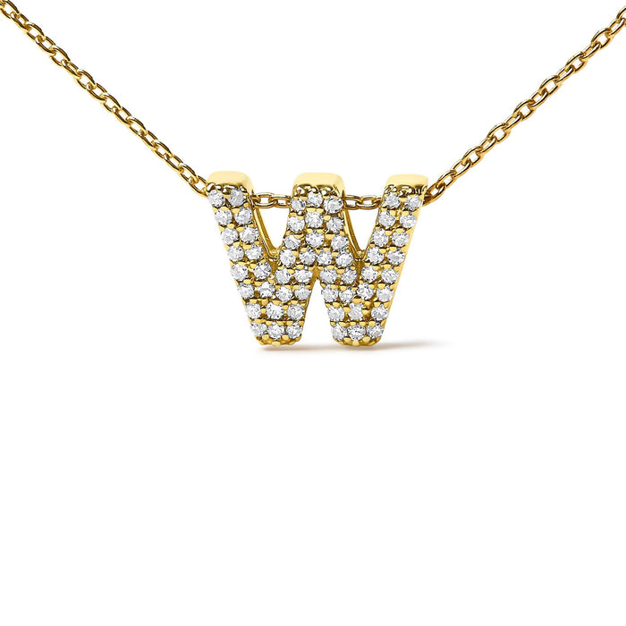 Collar con colgante de inicial A-Z estilo burbuja con detalle de diamante en oro amarillo de 10K, foto 31