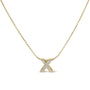 Collar con colgante de inicial A-Z estilo burbuja con detalle de diamante en oro amarillo de 10K, foto 4