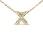 Collar con colgante de inicial A-Z estilo burbuja con detalle de diamante en oro amarillo de 10K, foto 30