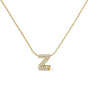 Collar con colgante de inicial A-Z estilo burbuja con detalle de diamante en oro amarillo de 10K, foto 2