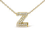 Collar con colgante de inicial A-Z estilo burbuja con detalle de diamante en oro amarillo de 10K, foto 28