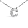 Diamond Accent A-Z Initial Bubble Pendant Necklace in 10K White Gold, photo 50