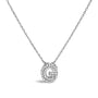 Diamond Accent A-Z Initial Bubble Pendant Necklace in 10K White Gold, photo 20