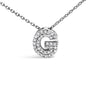 Diamond Accent A-Z Initial Bubble Pendant Necklace in 10K White Gold, photo 46