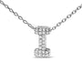 Diamond Accent A-Z Initial Bubble Pendant Necklace in 10K White Gold, photo 27