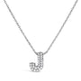 Diamond Accent A-Z Initial Bubble Pendant Necklace in 10K White Gold, photo 18