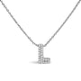 Diamond Accent A-Z Initial Bubble Pendant Necklace in 10K White Gold, photo 16