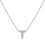 Diamond Accent A-Z Initial Bubble Pendant Necklace in 10K White Gold, photo 8