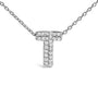 Diamond Accent A-Z Initial Bubble Pendant Necklace in 10K White Gold, photo 34