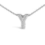 Diamond Accent A-Z Initial Bubble Pendant Necklace in 10K White Gold, photo 29