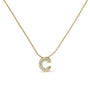 Collar con colgante de inicial A-Z estilo burbuja con detalle de diamante en oro amarillo de 10K, foto 24