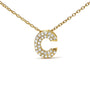 Collar con colgante de inicial A-Z estilo burbuja con detalle de diamante en oro amarillo de 10K, foto 50