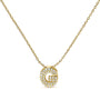 Collar con colgante de inicial A-Z estilo burbuja con detalle de diamante en oro amarillo de 10K, foto 21