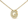 Collar con colgante de inicial A-Z estilo burbuja con detalle de diamante en oro amarillo de 10K, foto 47