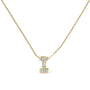 Collar con colgante de inicial A-Z estilo burbuja con detalle de diamante en oro amarillo de 10K, foto 19