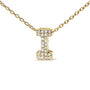 Collar con colgante de inicial A-Z estilo burbuja con detalle de diamante en oro amarillo de 10K, foto 45