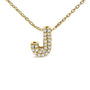 Collar con colgante de inicial A-Z estilo burbuja con detalle de diamante en oro amarillo de 10K, foto 44