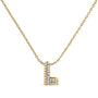 Collar con colgante de inicial A-Z estilo burbuja con detalle de diamante en oro amarillo de 10K, foto 16