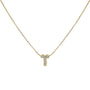 Collar con colgante de inicial A-Z estilo burbuja con detalle de diamante en oro amarillo de 10K, foto 8