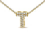 Collar con colgante de inicial A-Z estilo burbuja con detalle de diamante en oro amarillo de 10K, foto 34