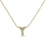 Collar con colgante de inicial A-Z estilo burbuja con detalle de diamante en oro amarillo de 10K, foto 3