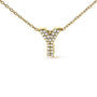 Collar con colgante de inicial A-Z estilo burbuja con detalle de diamante en oro amarillo de 10K, foto 29