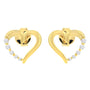 Aretes de corazón Journey con diamantes de 1/8 ct. p.t. en oro amarillo de 14K, foto 1