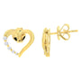 Aretes de corazón Journey con diamantes de 1/8 ct. p.t. en oro amarillo de 14K, foto 2