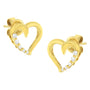 Aretes de corazón Journey con diamantes de 1/8 ct. p.t. en oro amarillo de 14K, foto 4