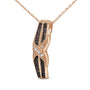 Collar con colgante de infinito trenzado con diamantes blancos y marrón chocolate de 1/4 ct. p.t. en oro rosa de 10K, foto 4