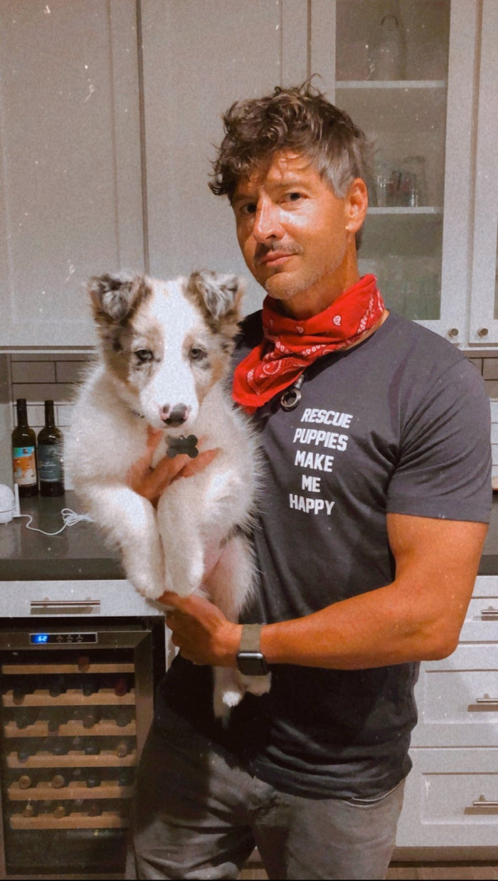 Rescue Puppies Make Me Happy Motto Unisex Crewneck Tee