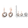 Aretes colgantes de aros entrelazados y círculo con diamantes blancos y marrones de 1 ct. p.t. en oro rosa de 14K, foto 5