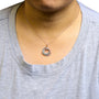 Collar con colgante de aros entrelazados con diamantes blancos y marrones tratados de 3/4 ct. p.t. en oro rosa de 14K, foto 3