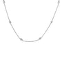 1 Ct. T.W. Bezel-Set Round Diamond Marquise-Shaped Milgrain Station Collar Necklace in 14K White Gold, photo 1