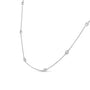 1 Ct. T.W. Bezel-Set Round Diamond Marquise-Shaped Milgrain Station Collar Necklace in 14K White Gold, photo 2