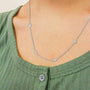 1 Ct. T.W. Bezel-Set Round Diamond Marquise-Shaped Milgrain Station Collar Necklace in 14K White Gold, photo 5