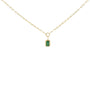 Collar con colgante solitario con esmeralda verde talla esmeralda de 6x4 mm en oro amarillo de 10K, foto 1