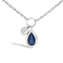 6x4 mm Pear Blue Sapphire and Diamond Accent Charm Pendant Necklace in 10K White Gold, photo 2
