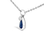 6x4 mm Pear Blue Sapphire and Diamond Accent Charm Pendant Necklace in 10K White Gold, photo 4