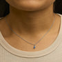 6x4 mm Pear Blue Sapphire and Diamond Accent Charm Pendant Necklace in 10K White Gold, photo 3