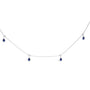 Collar de estaciones colgante con zafiro azul pera de 5x3 mm y diamantes en oro blanco de 10K, 18 pulg., foto 1