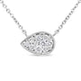 Collar con colgante de racimo en forma de gota con diamantes redondos de 1/4 ct. p.t. en oro blanco de 14K, foto 1