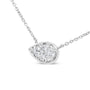 Collar con colgante de racimo en forma de gota con diamantes redondos de 1/4 ct. p.t. en oro blanco de 14K, foto 2