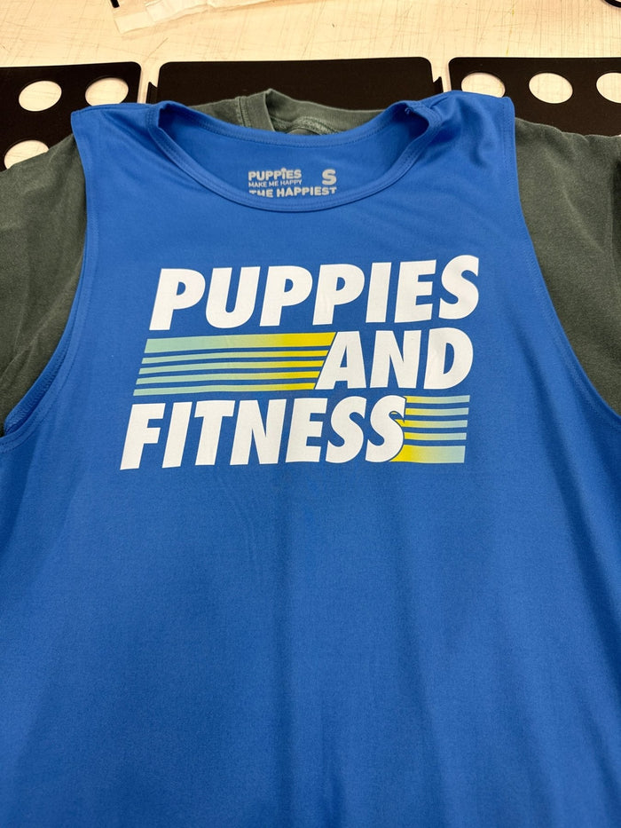 Fitness Club Logo Women's Sleeveless Tank in pool blue